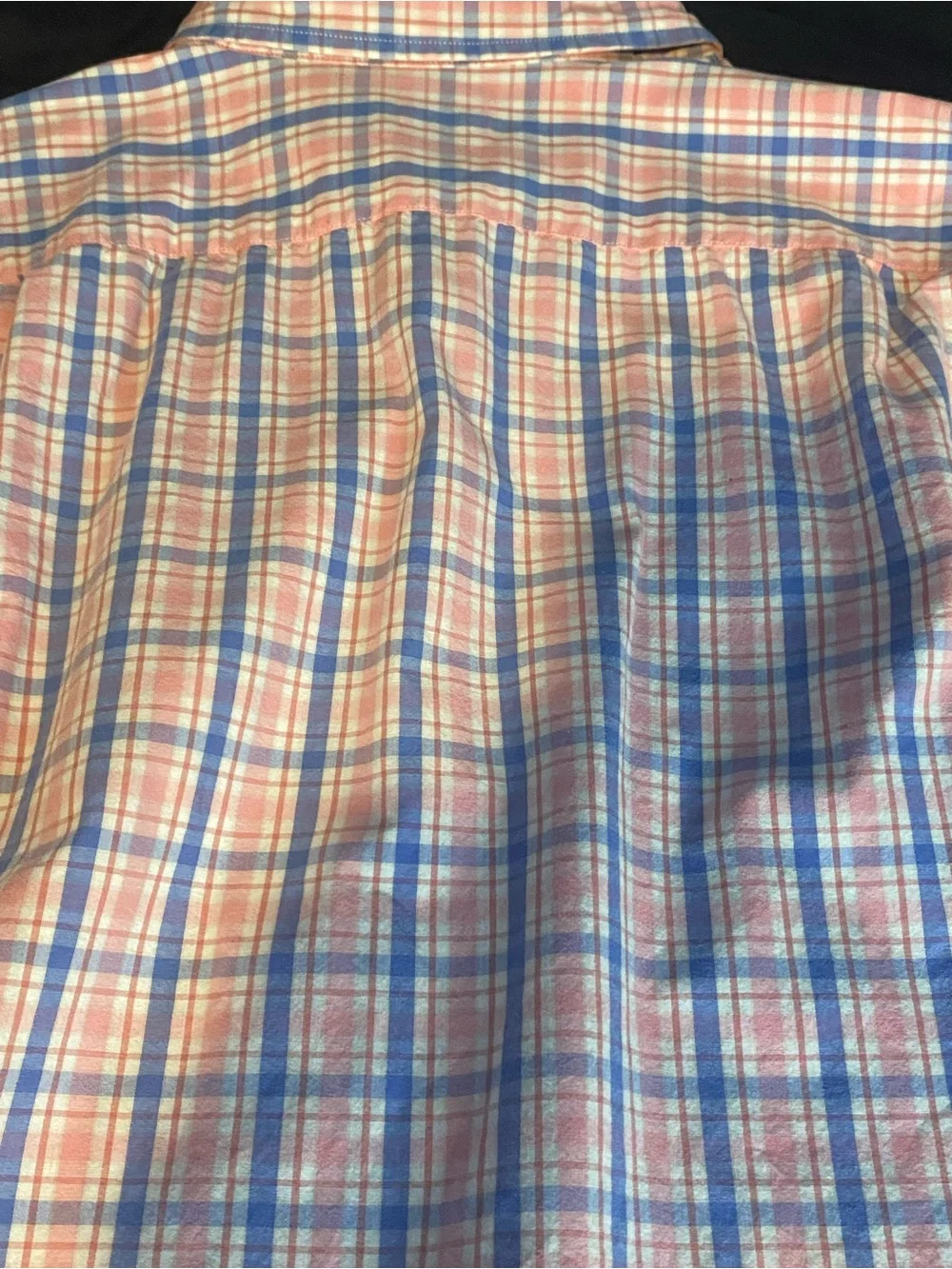 Mens J Crew Tailored Woven Cotton Button Up Size Large 100% Cotton Pink/Blue